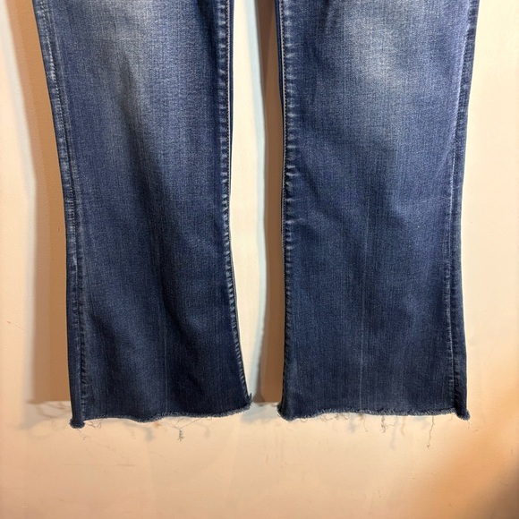 AMERICAN EAGLE Sz 14 Jeans High Rise Slim Flare Mid-Wash Wiskering Stretch - Picture 5 of 13